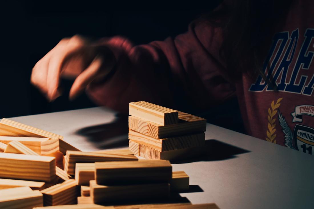 building blocks being placed on top of each other